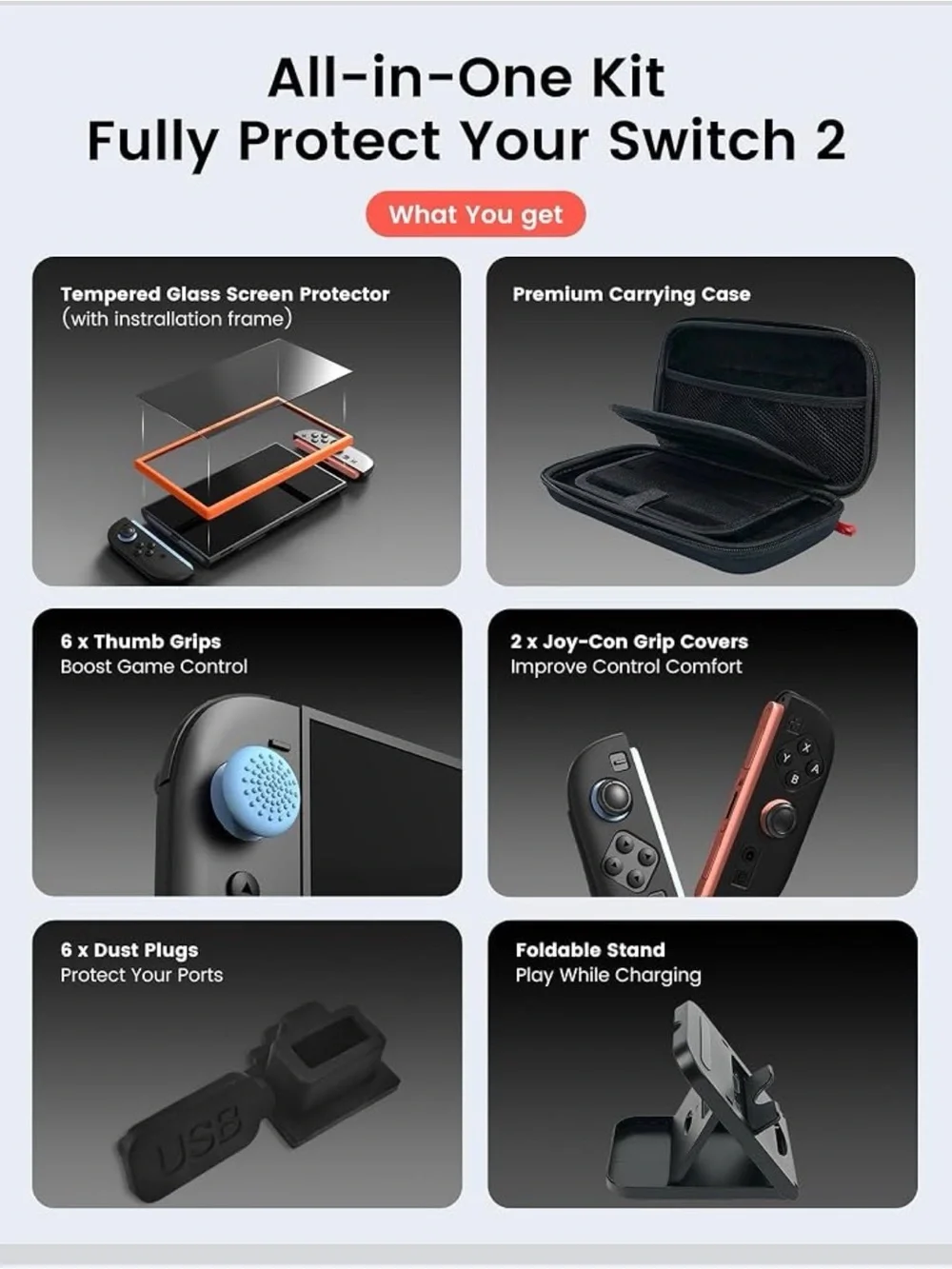 Black Carry Case for Kids Gaming Console